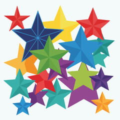 Obraz premium Colorful star shapes on white (1)