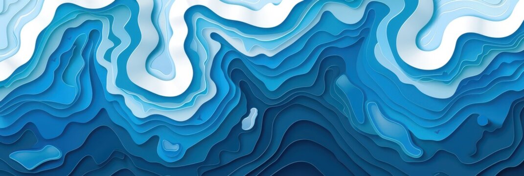 Celebrating world hydrography day with oceanic topographic layered design artwork
