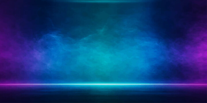 An abstract blue background featuring rays of light piercing through a dark storm and smoke textures to create a moody nature backdrop with cloudscape and sea elements