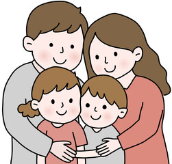 Obraz premium Family of four illustration png