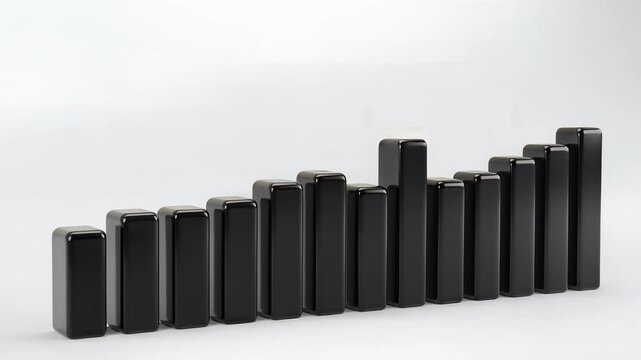 3D Bar Graph - Modern Data Visualization, Business Presentation, Minimalist Style - High Quality Stock Image