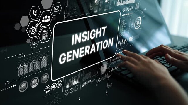 Digital Concept of Data Analysis and Insight Generation with Futuristic Graphs and Charts on a Modern Interface. Asymptotic smart data analytic.