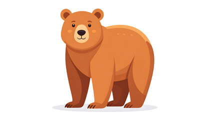 Fototapeta premium A cute brown bear vector illustration of a happy cartoon character with a funny smile, designed as a 3D teddy toy for a fun childhood drawing