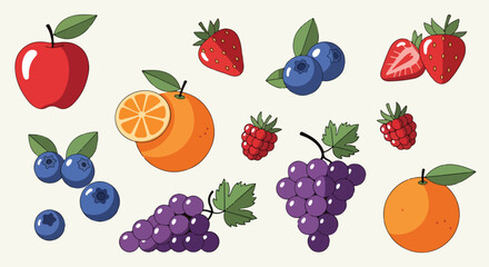 A colorful illustration of various fruits © Melina