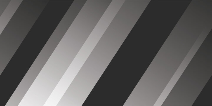 Latar belakang abstrak hitam putih modern. Minimal. Gradien. Spanduk abu-abu gelap dengan bentuk geometris, garis, garis, segitiga. Desain. Futuristik. Potong kertas atau logam effect.vector eps10