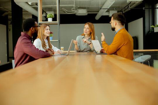 Team collaboration at a modern workspace during a productive meeting