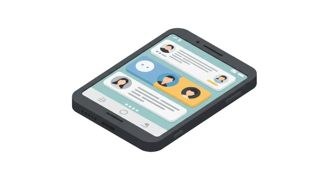 Smartphone Displaying Social Media Application Interface.