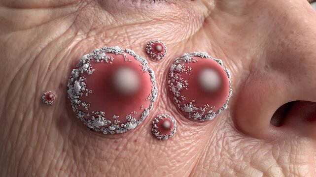 Close up of Skin Condition with Lesions and Irritation Medical