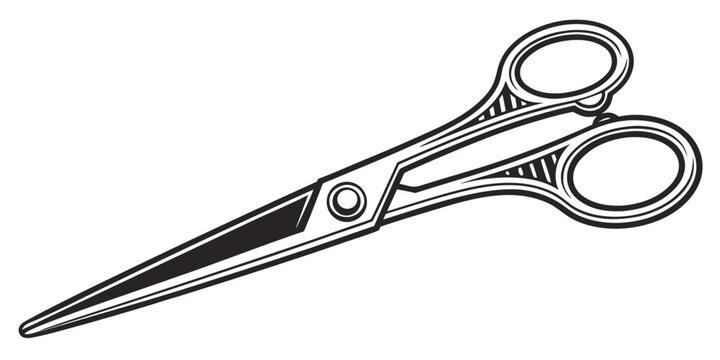 Detailed graphic illustration of professional sewing scissors closed with tailor made scissors illustration professional equipment handmade creative tailoring isolated stylized artistic