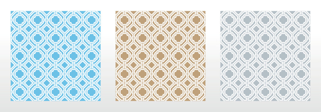 Set of abstract geometric patterns. Seamless vector backgrounds. Colored ornaments Graphic modern patterns Simple lattice graphic design
