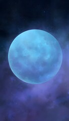 Obraz premium Serene planet illustration cosmic art a calming space design elegant abstract universe background
