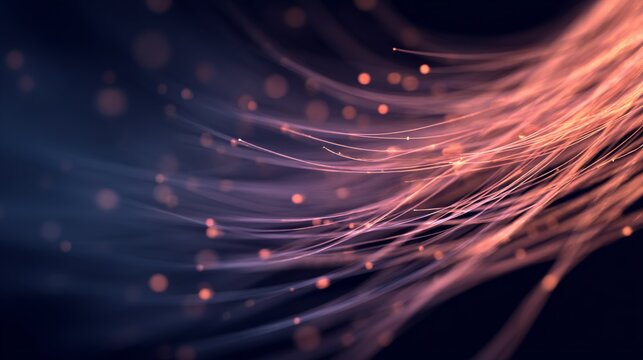 Softly Glowing Fiber Threads in a High-Tech Innovation Background for Modern Designs and Visuals