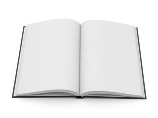 Fototapeta premium An open book with blank pages, ready to be filled with ideas and stories.