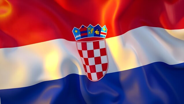 Croatian flag ripples
