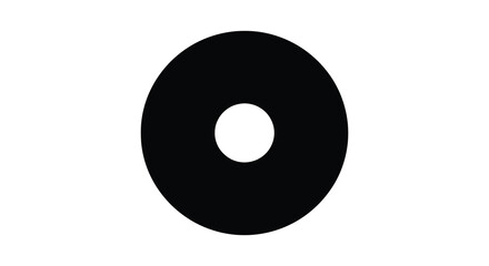 Simple black circle with a white center a striking graphic silhouette © Kuntol02