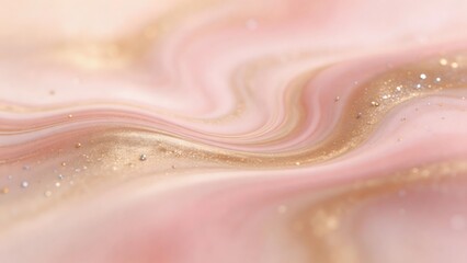Obraz premium Pink and gold swirling liquid texture