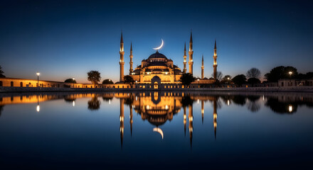 Obraz premium Blue mosque at night