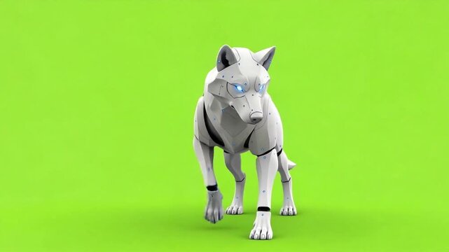 Cyborg Animal Moving on Green Screen for Future Concept Design