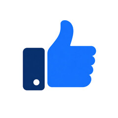 Obraz premium Thumbs Up Like Button Flat Vector Icon Social Media Approval Symbol Minimal Clean Design Isolated on White Background