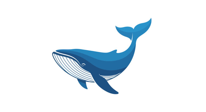 Majestic Blue Whale Swimming Gracefully in Ocean Depths.