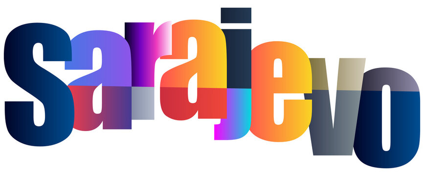 Colorful Gradient Text Logo Design Featuring Sarajevo City Name