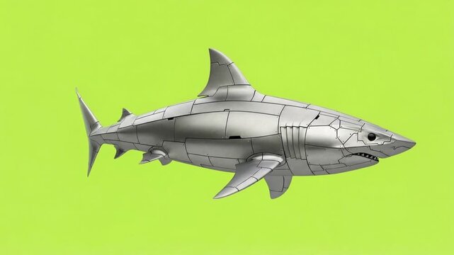 Mechanical Shark Illustration for Sci fi Animal Concept Designs