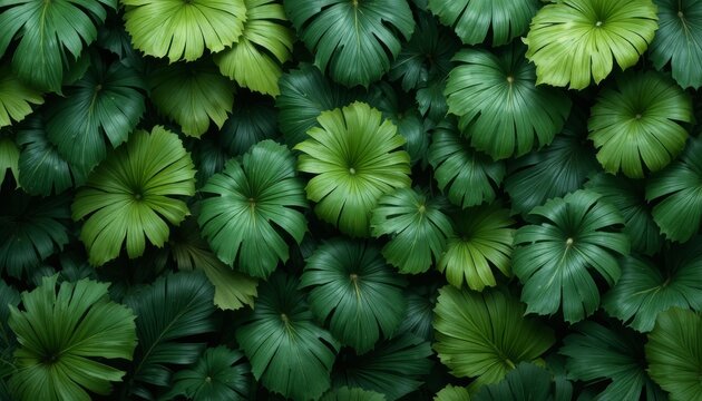 Natural Background with Lush Tropical Leaf Texture