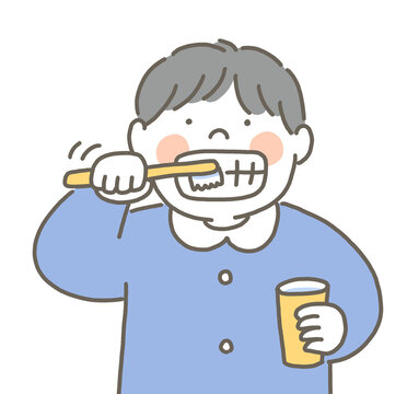 歯を磨く男の子