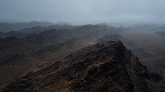 Drone Shot Of Khanan Khets Rock Formations In Gobi Desert Mongolia
