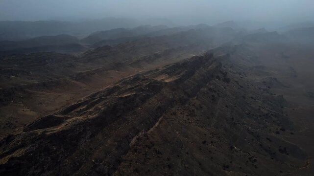 Aerial View of Khanan Khets in Noyon Uul Valley, Gobi Desert Mongolia