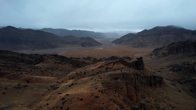 Khanan Khets Aerials Show Noyon Uul Valley and Gobi Desert Geology