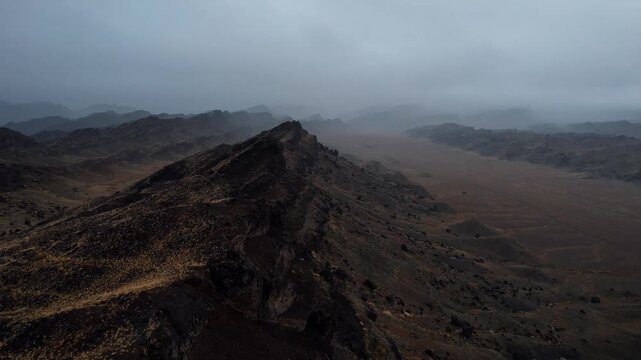 Aerial Views of Khanan Khets and Noyon Uul Valley in Gobi Desert Mongolia
