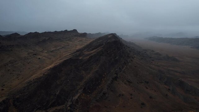 Aerial Views of Khanan Khets in Altai Region, Noyon Uul Valley, Gobi Desert Mongolia