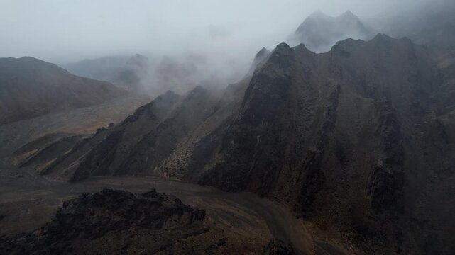 Drone Shot of Khanan Khets and Noyon Uul Valley in Gobi Desert Mongolia