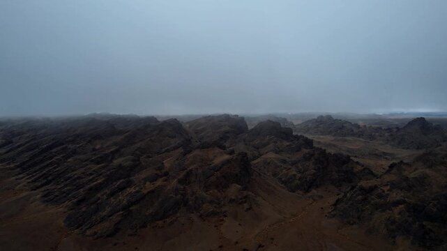 Aerial View of Khanan Khets in Noyon Uul Valley of Gobi Desert Mongolia