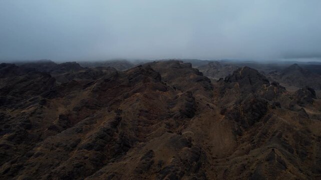 Khanan Khets Aerial Views of Noyon Uul Valley and Gobi Desert Geology