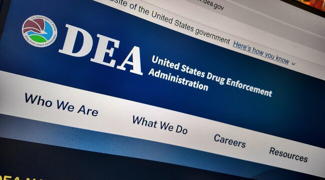 a computer screen with DEA website displayed