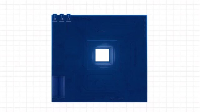 コバルトブルーの回路基板とコアによるデータ整合性の検証