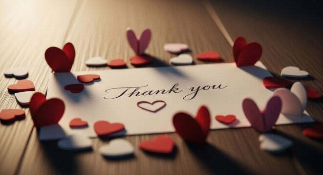 Heartfelt Gratitude A Thank You Card Surrounded by Love.