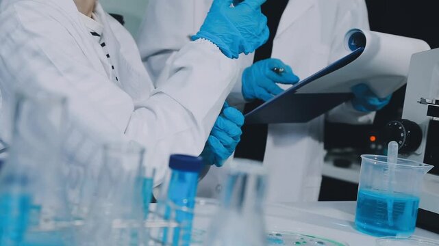 Medical science laboratory. Concept of virus and bacteria research
