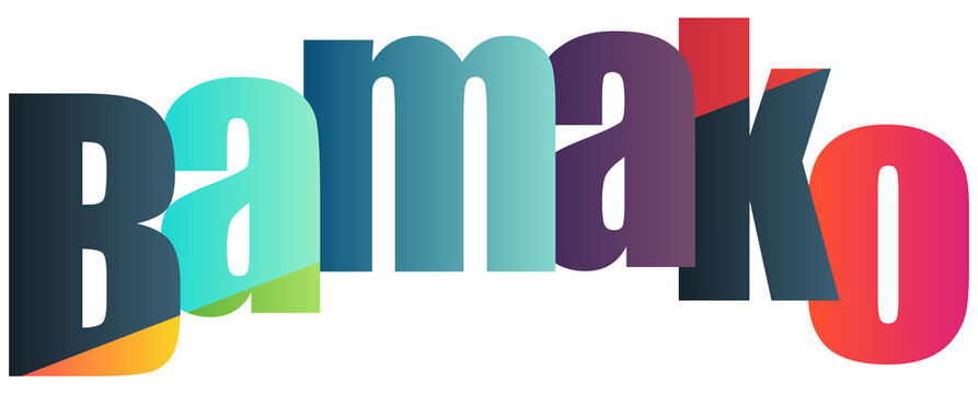 Colorful stylized text logo featuring Bamako city name design
