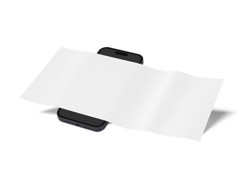 3D Render phone and Paper Mockup, Social  Media Story Showcase Presentation