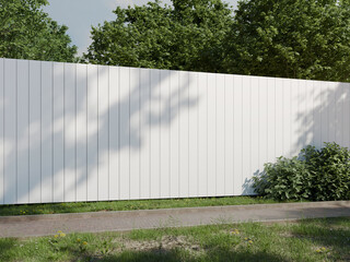 White Blank Hoard Mockup 3D Rendering Advertising Space on a Roadside with Trees and Plants © impro-studio