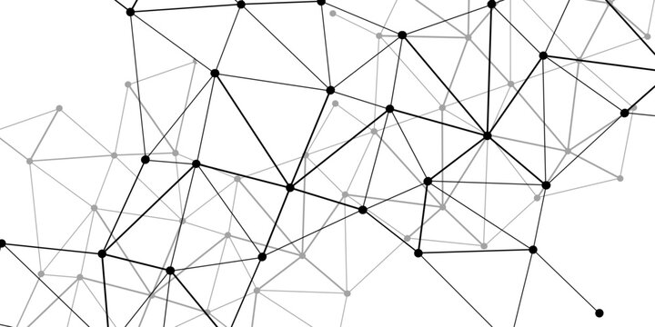Vector Intricate network of interconnected nodes and lines, illustrating complex connectivity in a dynamic, abstract visual representation.