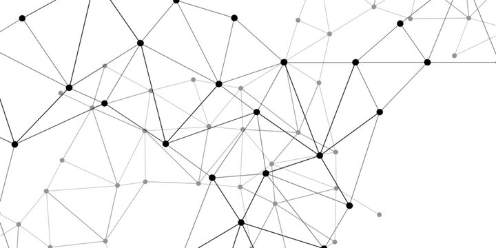 Vector Abstract geometric network, interconnected dots and lines, perfect visual representation of connectivity, data flow, innovation, and digital age.
