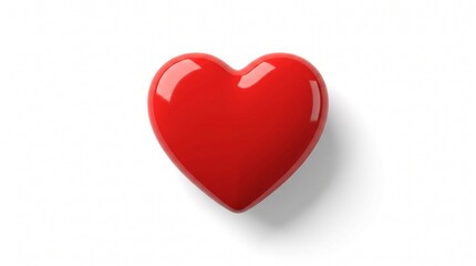 Obraz premium 3D Clean Glossy Red Heart Icon