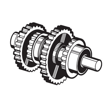 Gearbox Transmission System Automotive Illustration