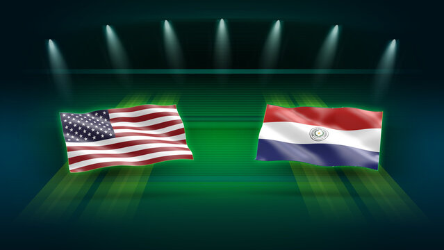 International Soccer Match Preview &ndash; USA vs Paraguay with Flags