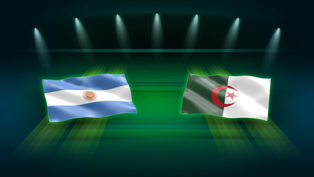 International Soccer Match Preview &ndash; Argentina vs Algeria with Flags