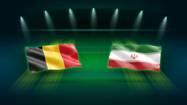 International Soccer Match Preview &ndash; Belgium vs Iran with Flags